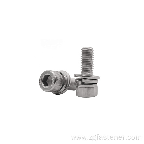 Round head screw with washer Hex socket head screw